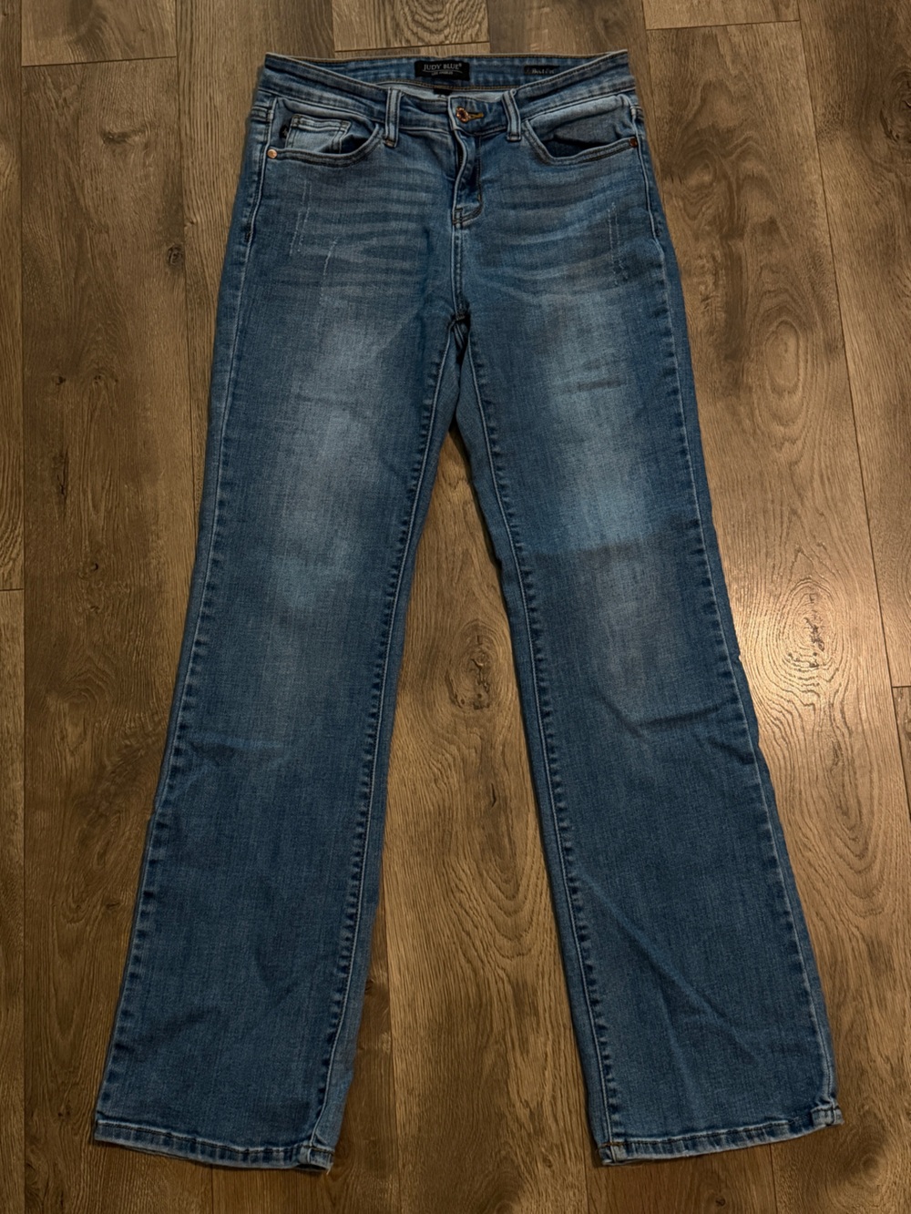 Judy Blue Washed Blue Slim Straight Jeans